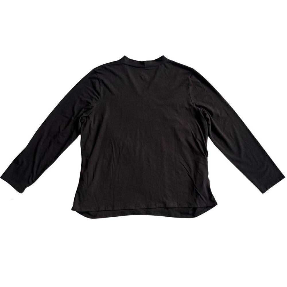 Talbots Women Heavy Black V-Neck Top, 2X